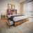 Ivy Bronx Wooden Bookcase Storage Bed with 4 Underbed Drawers, LED Light & Charging Station-1283774800-1283774801