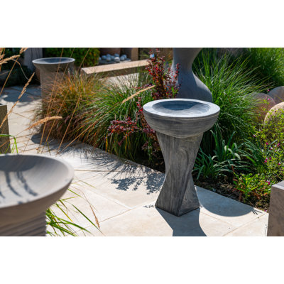 Jolene Natural Stone Tiered Birdbath