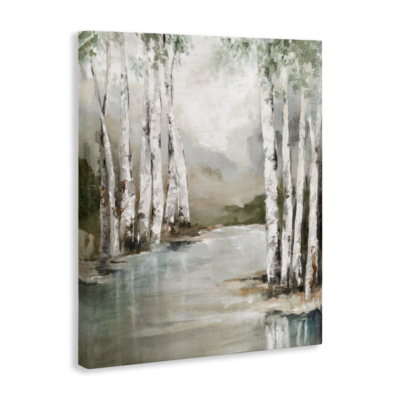 Toile «Veil Of Silver Trunks», conception par Luna Mavis, H 20 po x l 16 po