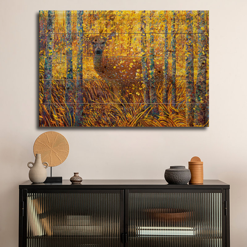 «Wood Deer Demure» par Iris Scott, H 26 po x l 40 po