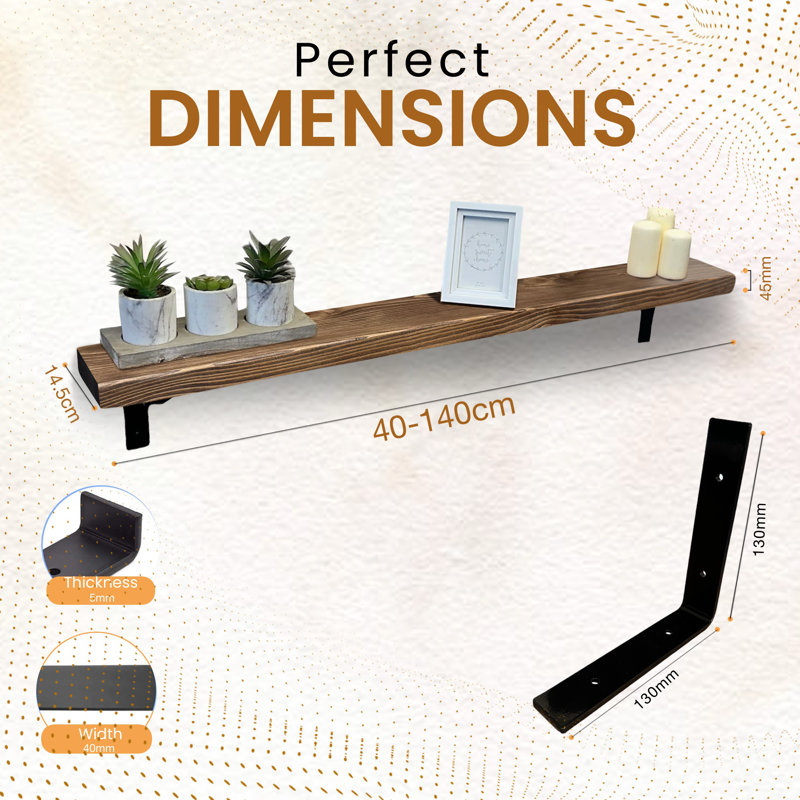 Ryesha Wood Radiator Shelf, 4.5cm H x 120cm W x 14.5cm D, Walnut