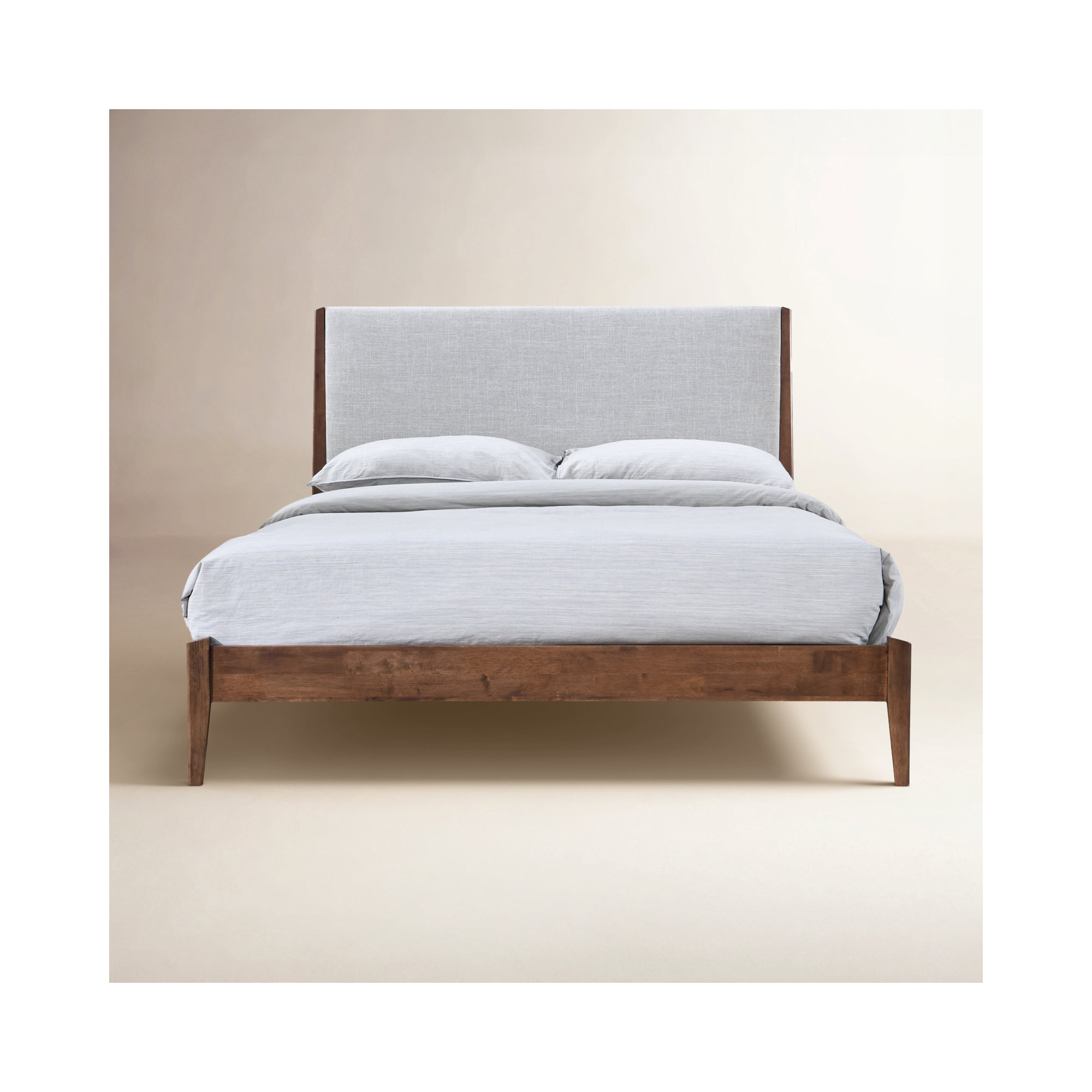 Javi Upholstered Bed, Walnut, Queen