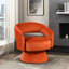Élégant fauteuil pivotant en velours orange - base en bois massif et contreplaqué rotatif à 360 degrés de l'ameublement moderne dans un siège de 21 po de largeur confortable-1784744824