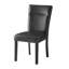 Chaise de 2 pièces, style contemporain, similicuir, dossier solide, noir anthracite, forme carrée, structure en bois d'hévéa, assise en mousse, utilisation moderne dans la salle à manger, forme moderne, structure, rembourrage