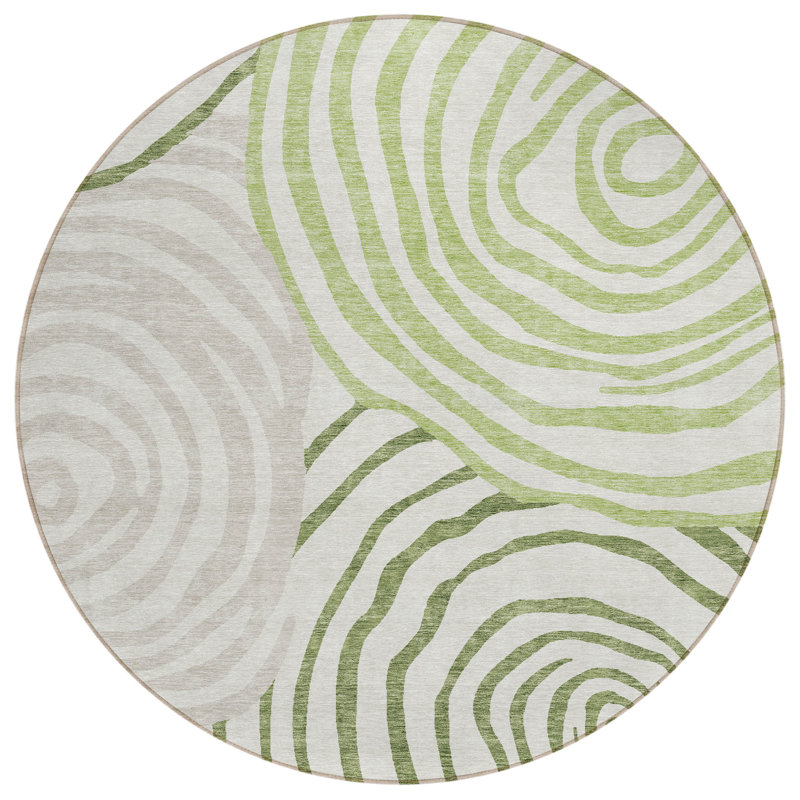 Leis Abstract Indoor Rug, Round 8'