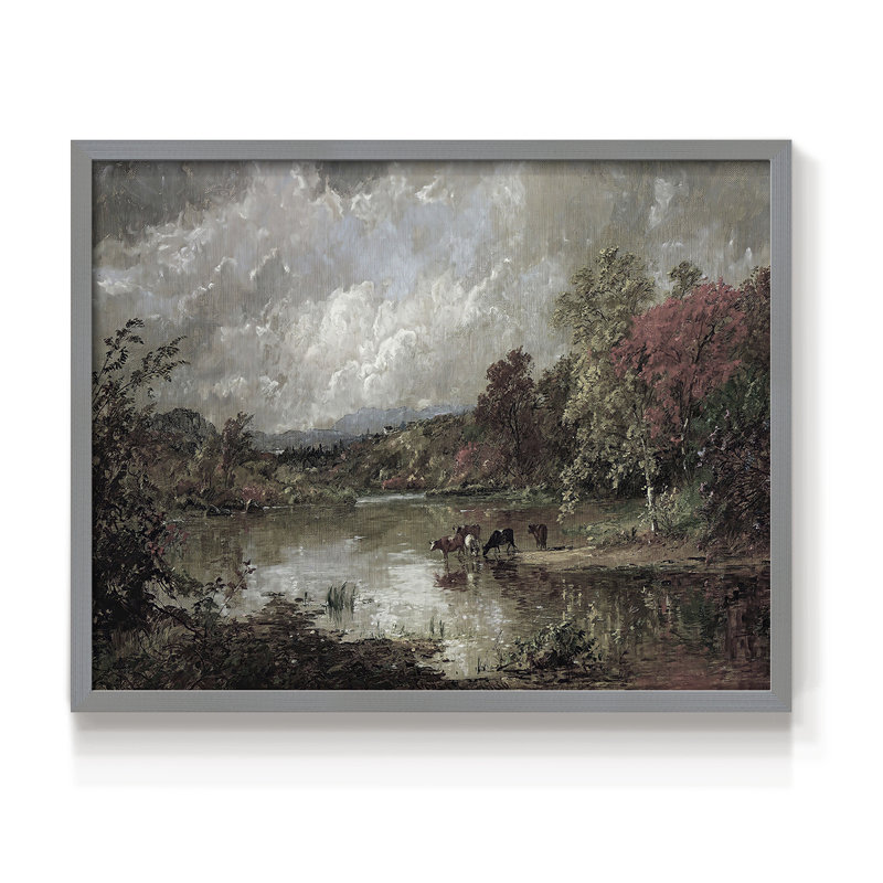 Paysages rétro - CLXV - reproduction encadrée, H 22 po x l 28 po, Gris