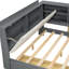 Lit plateforme en bois avec tête de lit avec rangement