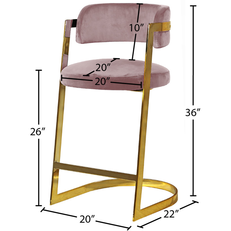Wickley Upholstered Counter Stool with Metal Frame