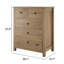 Commode 5 tiroirs pour commode de meubles de chambre à coucher en bois avec poignées rondes-768540557