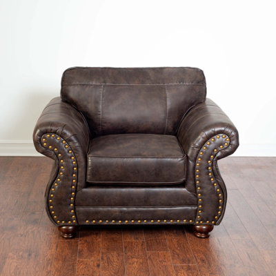 Faux Leather Upholstered Nailhead Chair