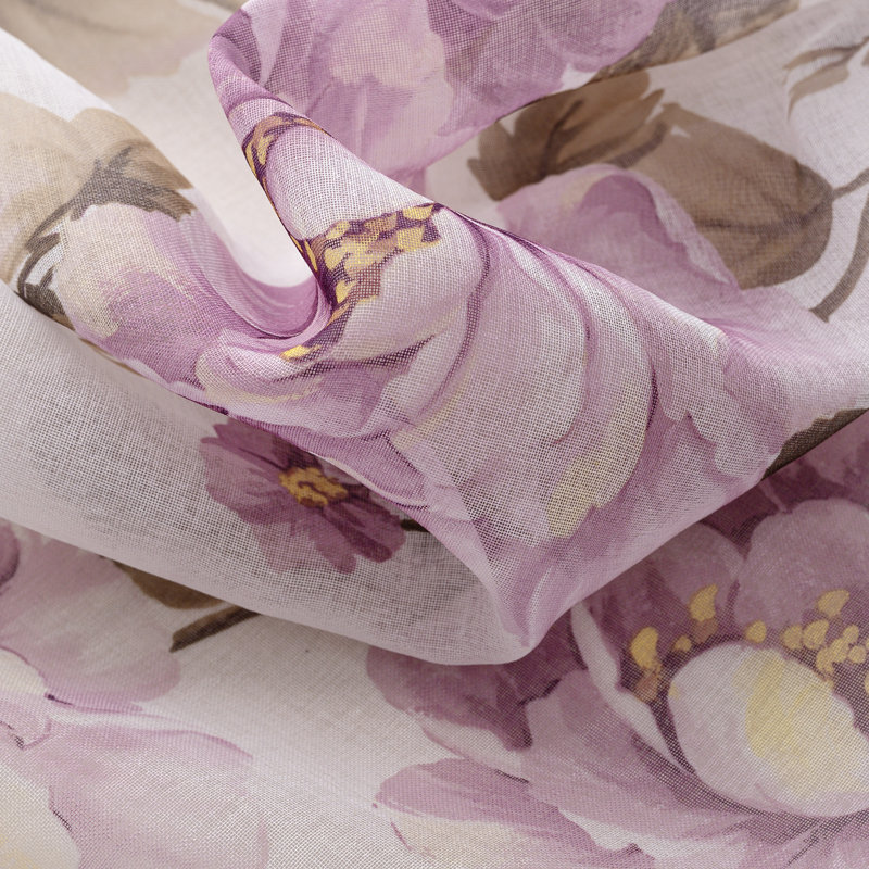 Catrinia Floral Sheer Window Curtain Panel, Lilac, 54" W x 95" L