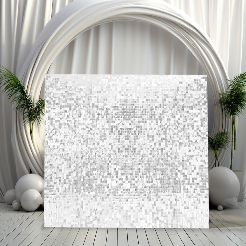 36-Piece Shimmer Sequin Wall Panels Backdrop for Wedding, Party, and Event Decor, White