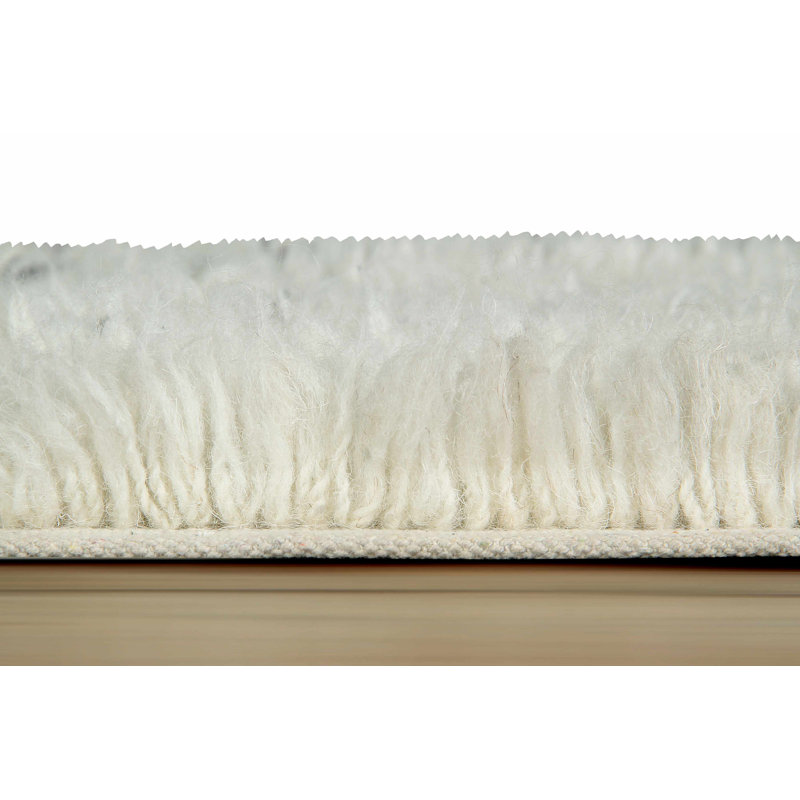 Bohemian Classics Hand Tufted Wool Moroccan Area Rug in Cream/Black, Rectangle 6'7" x 9'10"