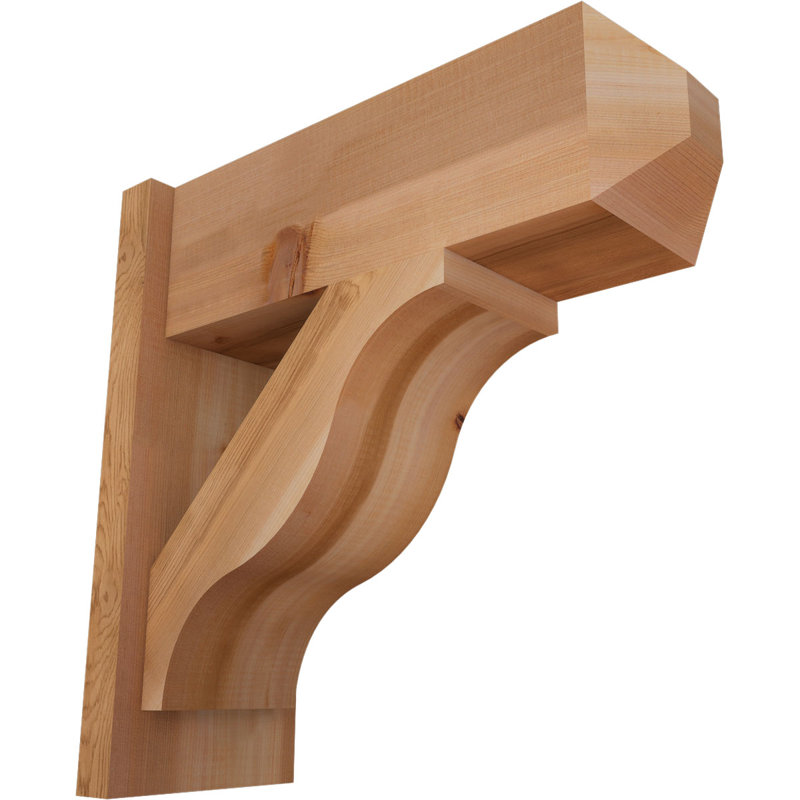 Persienne en bois rustique Funston Craftsman, P 20 po x H 20 po, Cèdre rouge occidental l 7 1/2 po (lisse)