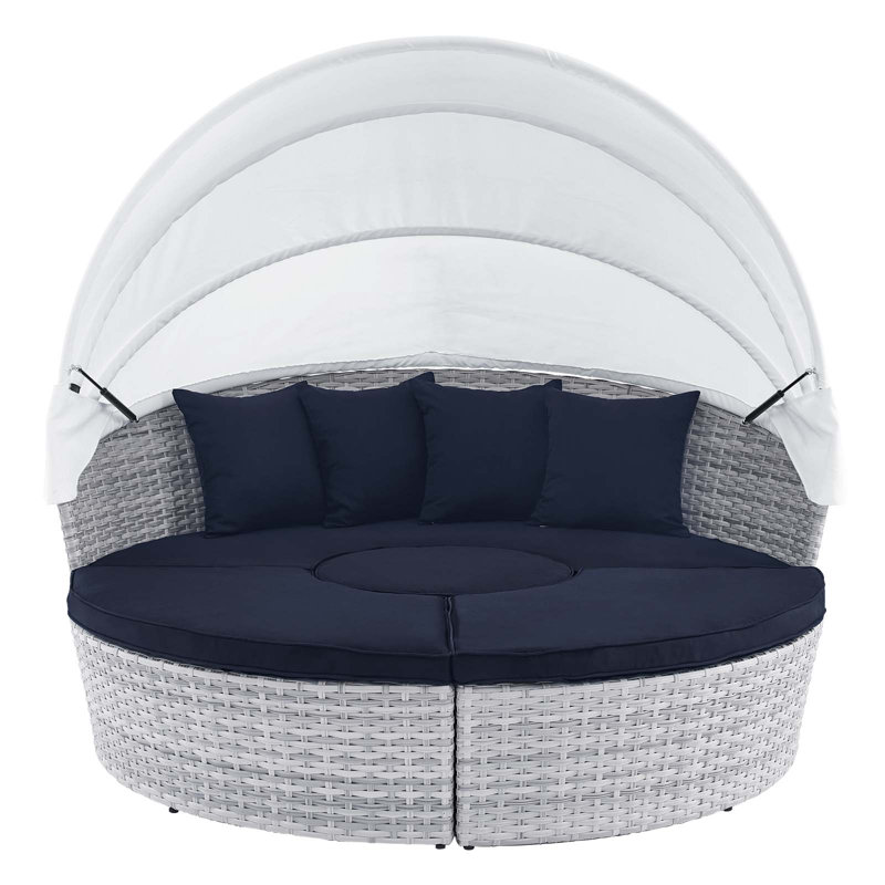 Modway Scottsdale Canopy Outdoor Patio Daybed, Navy