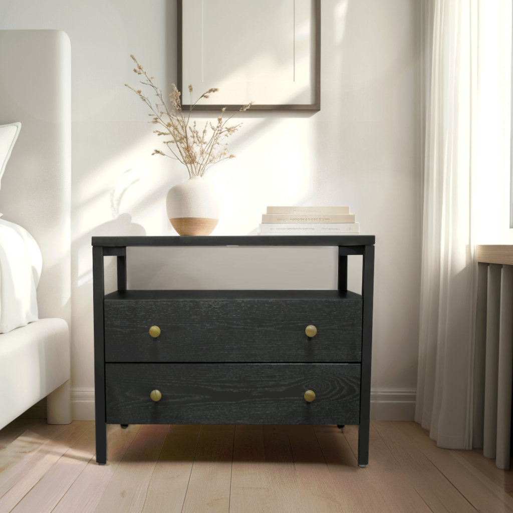 Gracie 2 - Drawer Nightstand, Black