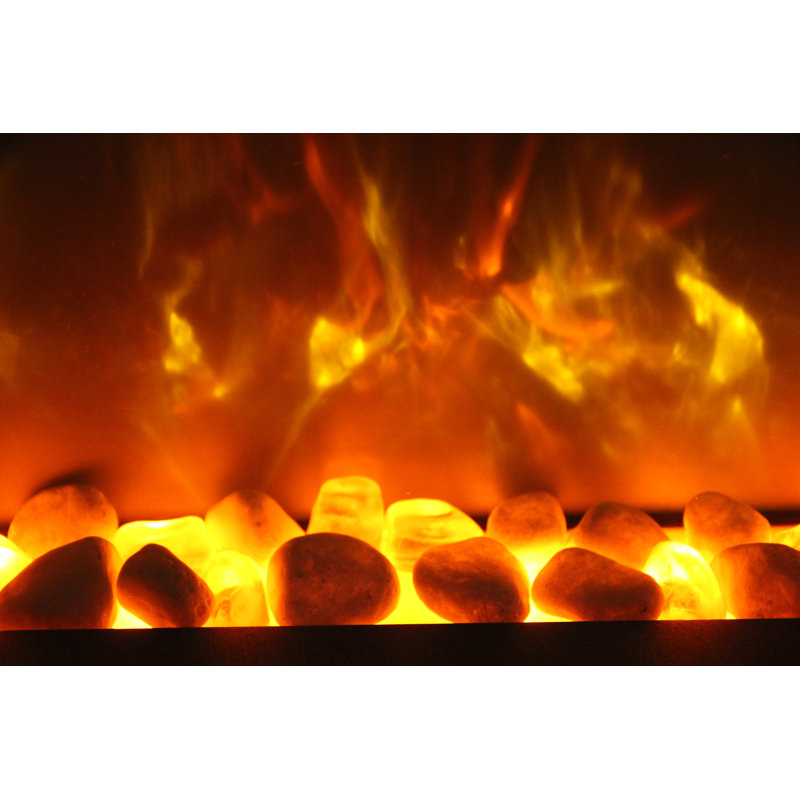 Allysia Built-In Electric Fireplace - Linear Design - Multicolor Flames - 400 SQ. FT., 19.25" H x 36" W x 8" D