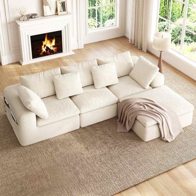 109.5'' W 4 Seater Modular Sectional Sofa With Reversible Chaise Upholstered Sofa for Living Room