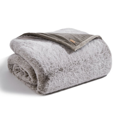 Chinchilla Faux Fur Throw Blanket