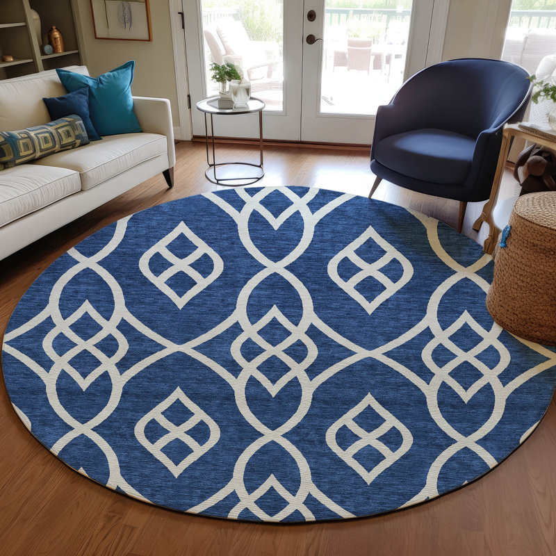 Tapis intérieur / extérieur mâle avec envers antidérapant, Rond 8 pi