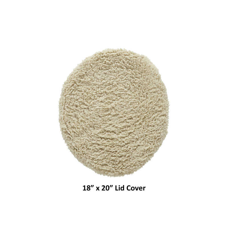 Couvercle de toilette allongé 100% coton Widman, très doux, absorbant et lavable à la machine pour salle de bain principale, d'invités et d'enfants, 18 po x 20 po, sable / blanc