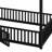 Twin Over Twin Bunk Bed With Door And Fence, Metal House Bed Frame With Guardrail And Ladder-55239931