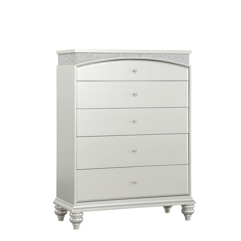 Commode 5 tiroirs Elsie en platine