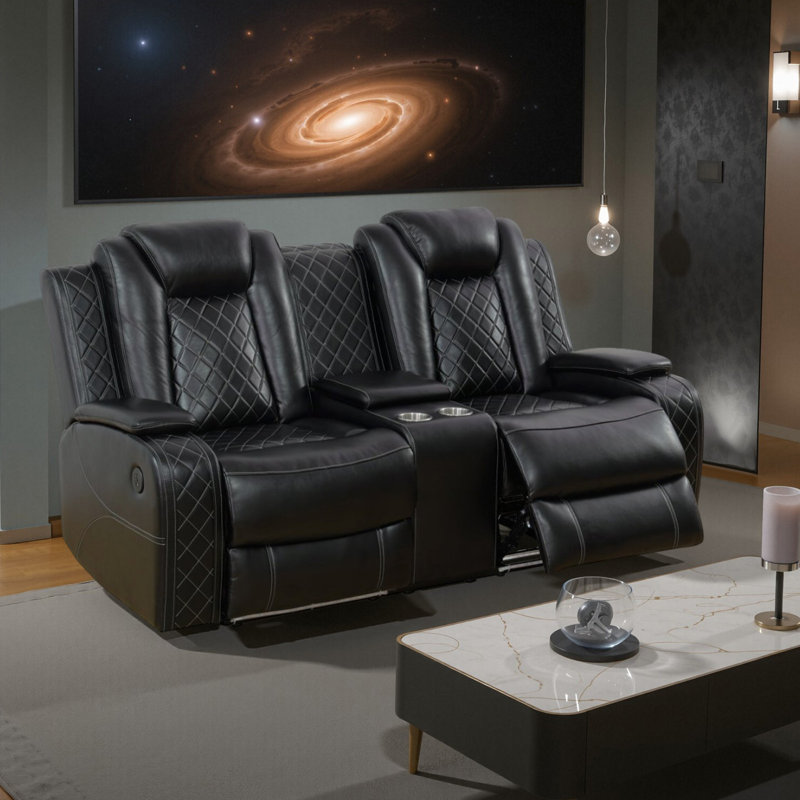Ensemble de meubles de salon Power, fauteuil inclinable électrique, causeuse modulaire avec rangement spacieux, porte-gobelets, ensemble de 2