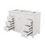 Meuble-lavabo de 46 po sans lavabo, entièrement équipé de 2 portes silencieuses et 6 tiroirs, portes doubles avec tablettes à deux niveaux