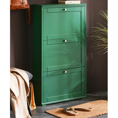 Ultra-slim rubberwood solid wood tipping shoe cabinet