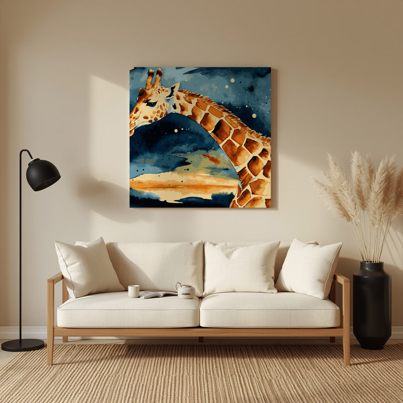 Faune girafe gris, art mural en métal, H 16 po x l 16 po