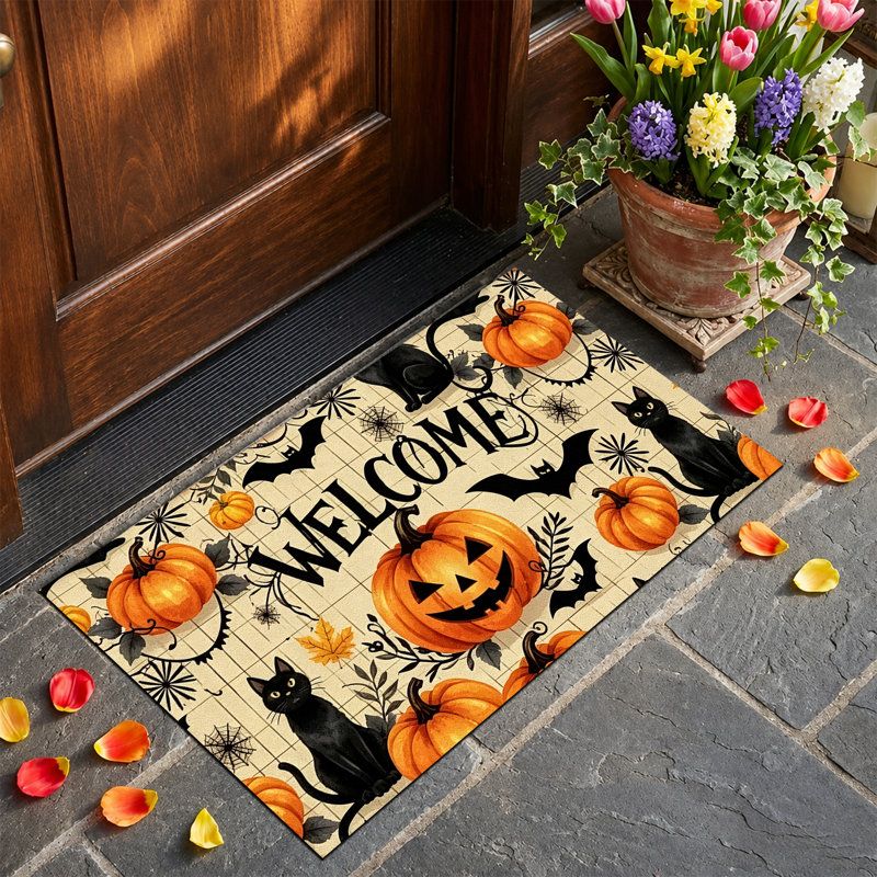 Tapis d'entrée antidérapant pour l'entrée d'Halloween, Halloween 11, 20 po x 32 po