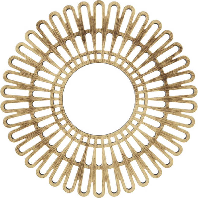 Médaillon de plafond architectural en PVC de qualité architecturale 24 po x 24 po x P 8/8 po x P 3/4 po, Laiton antique