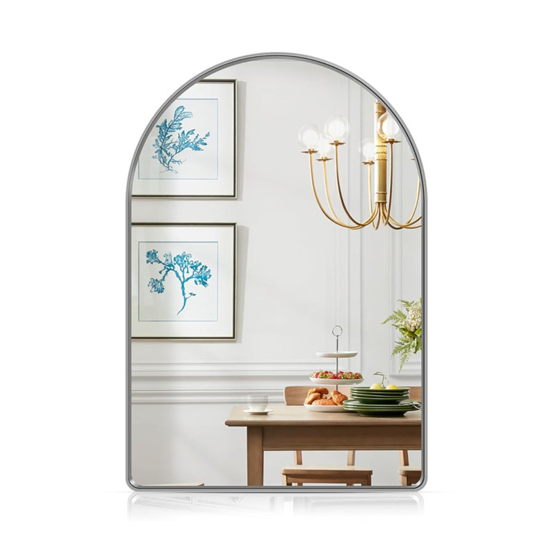 Kolodny Aluminium Arch Wall Mirror, 20" x 30", Silver