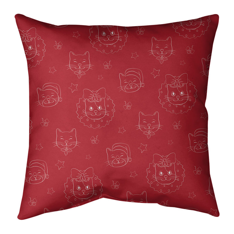 Coussin de noël, 16 po x 1 po, Rouge