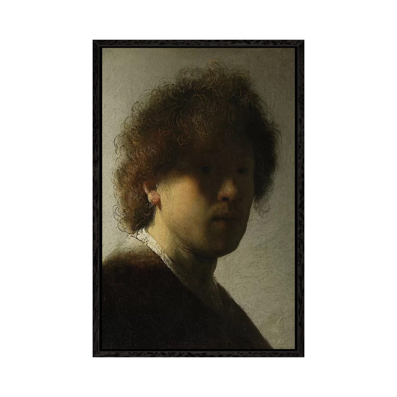Self Portrait As A Young Man, C.1628 by Rembrandt Van Rijn - Painting on Canvas, 66.04cm H x 45.72cm W x 3.81cm D