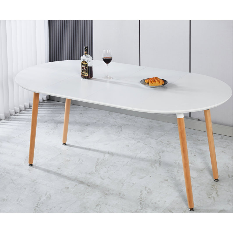 Extensible Table With Top And Metal Legs For Dining Room, Office, Coffee, 100/140/180X100x75cm, Clear Design, Matte White Dining, Sophisticated
