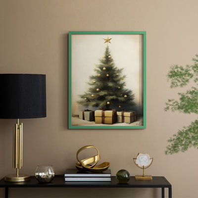 Art des Fêtes de Noël - Série 2 - CECXXXII, reproduction d'art encadrée - bois massif