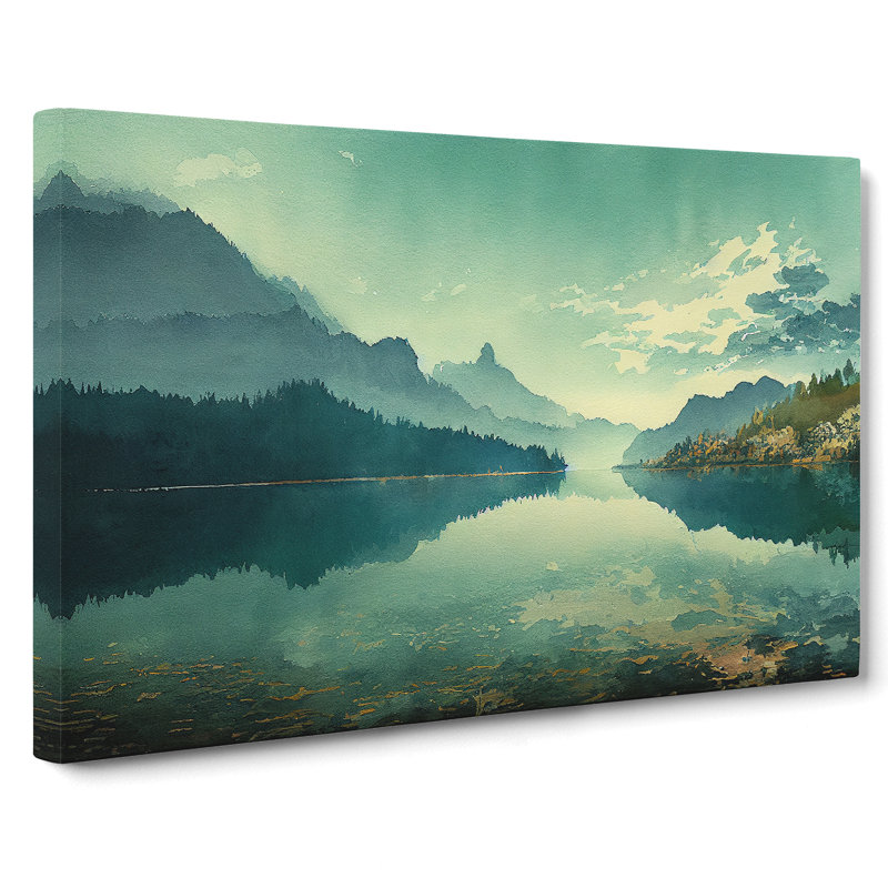 Mountain Lake Watercolour Vol.3 - Wrapped Canvas