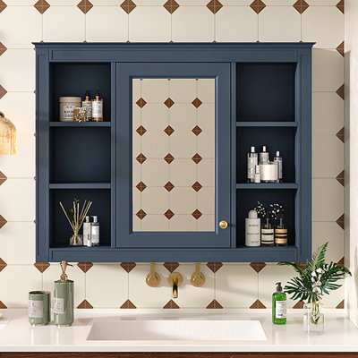Armoire de rangement murale à pharmacie avec miroir