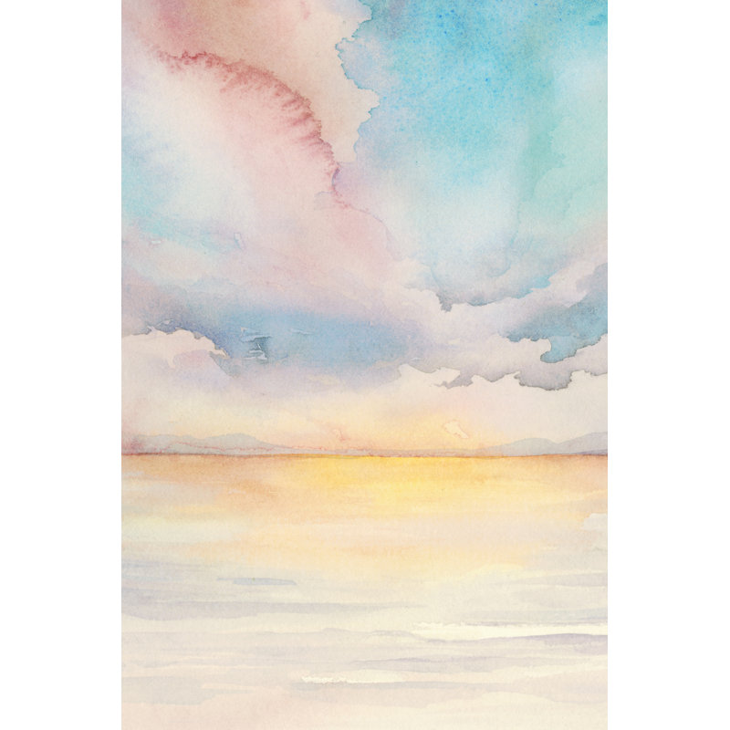Sea Sunset Triptych II - Wrapped Canvas Painting, 46cm H x 30cm W x 3.8cm D