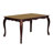 Wooden Dining Table with Floral Carved Accents and Cabriole Legs, Brown
