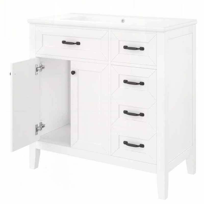Meuble-lavabo 36 po avec lavabo, Blanc