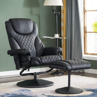 Aashka Ergonomic Faux Leather Recliner with Footrest