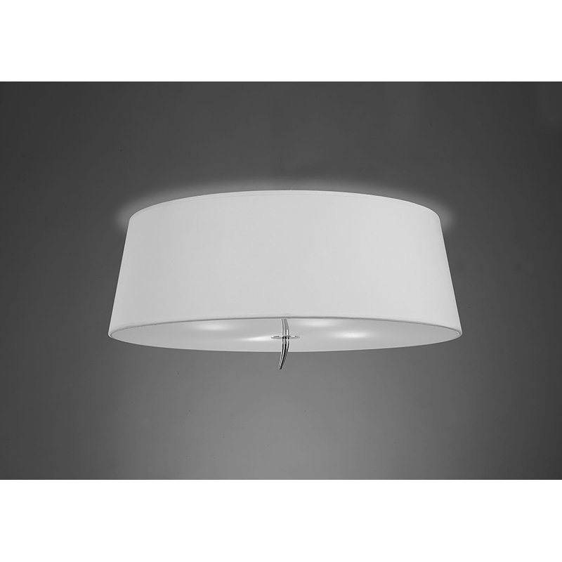 Cole Terylene With Cotton Flush Mount, White, Polished Chrome