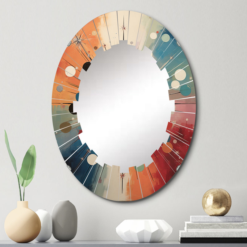 Huchison - Miroir mural Mid-Century ovale, 30 po x 20 po