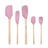 Tovolo Flex-Core Spatula Wood Handle Set S/5 Pink Sorbet