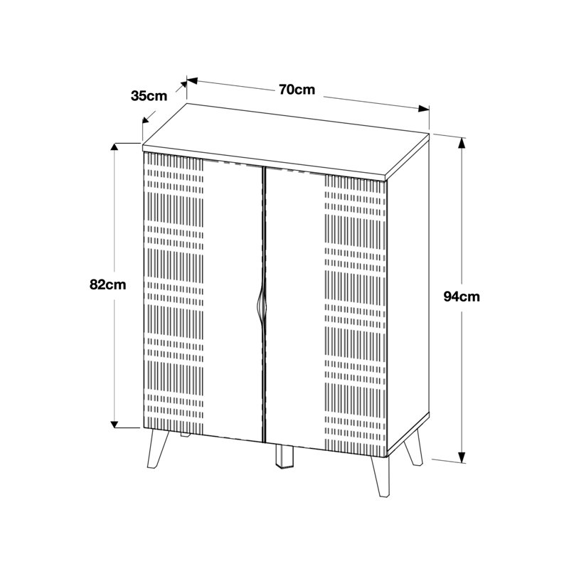 Azzurro Unfinished Entertainment Centre for TVs up to 75", White/Blue