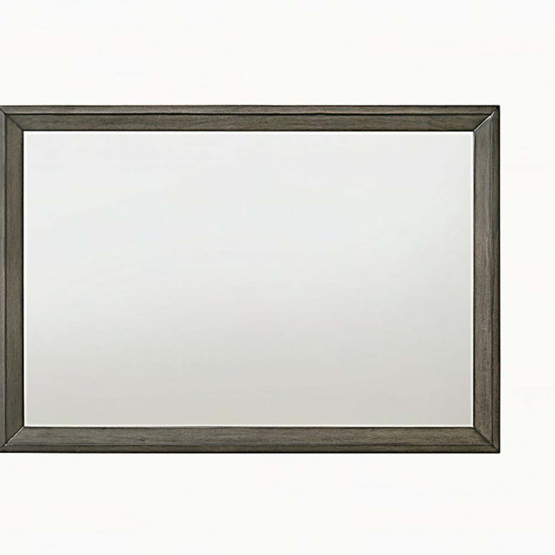 Miroir Escher, 32 po x 46 po, Gris / Chêne, Bois synthétique