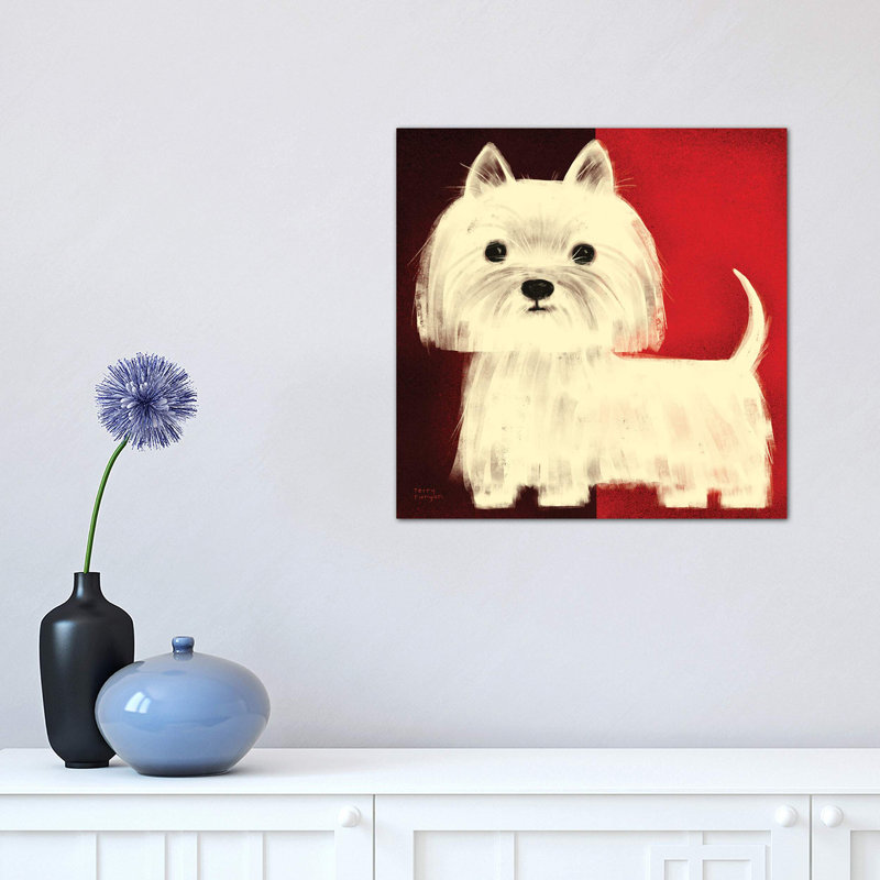 «West Highland White Terrier» par Terry Runyan - impression, Pas de tapis, Toile tendue, H 12 po x l 12 po x P 0,75 po